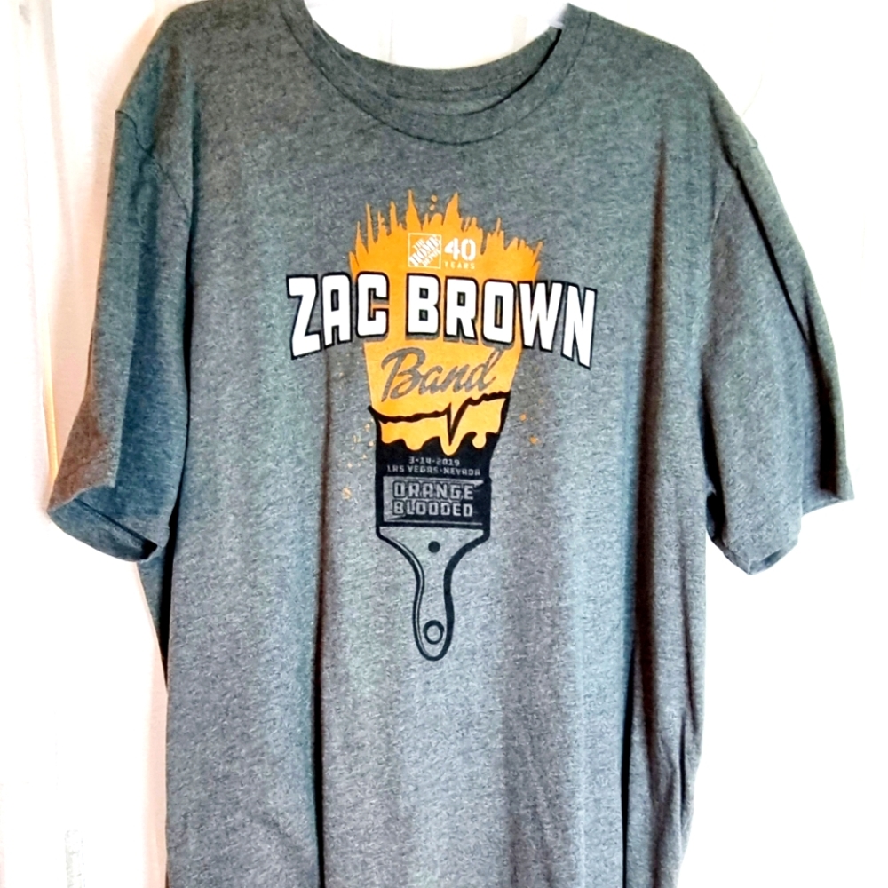 March 14 2019 ZAC BROWN BAND Orange Blooded Las Vegas Nevada Concert Shirt XXXL